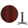 Round Mahogany Laminate Table w-Rnd Base,42", Laminate Top, Wood Grain  XU-RD-42-MAHTB-T3333-GG