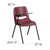 Flash Furniture Burgundy Tablet Arm Chair,PK5 5-RUT-EO1-BY-RTAB-GG