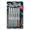 Metallic Fine Point Perm Markers, Fine Bullet Tip, Blue-Green-Red, PK6