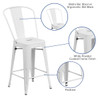 24"H White Metal Counter Height Stool w-Back, PK4  4-CH-31320-24GB-WH-GG