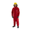 Ansell Lab Coat, Polyester, Hook-and-Loop, Zipper, Red, 2XL 66-663