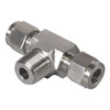 Brennan Industries Tee, SS, Comp 3/8", Comp 3/8", MNPT 3/8" N2601-06-06-06-SS