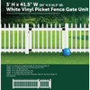 41-1-2 In. W. x 3 Ft. H. Spaced White Vinyl Picket Gate 160278 759213