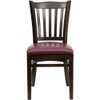 Hercules Restaurant Chair, Wood Back, 17-1-2 in W 20-3-4" L 34-1-2" H  XU-DGW0008VRT-WAL-BURV-GG