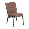 Hercules Church Chair, Brown Back, 19-1/4 in W 25" L 33-1/4" H, Fabric Seat