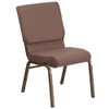 Hercules Church Chair, Brown Back, 19-1-4 in W 25" L 33-1-4" H, Fabric Seat  FD-CH02185-GV-BNDOT-GG