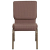 Hercules Church Chair, Brown Back, 19-1-4 in W 25" L 33-1-4" H, Fabric Seat  FD-CH02185-GV-BNDOT-GG