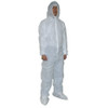 Condor Hooded Disposable Coveralls, 3XL, White, polypropylene, zipper 26W777