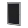 Ghent Enclosed Rubber Bulletin Board 24"x18", 1 Hinged Door, Black PA12418TR-BK