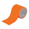 Floor Marking Tape, Polyester, Solid, Orange, 4 in W., 8 mil Thickness