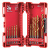 SHOCKWAVE Impact Duty RED HELIX Titanium Drill Bit Set, TiN Kit, 10-Piece