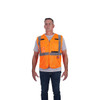 Class 2 Breakaway High Visibility Orange Mesh Safety Vest - 4X-Large/5X-Large