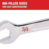 Milwaukee Tool Combination Wrench Set, SAE, Chrome Finish, 15 pc 48-22-9415