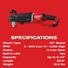 Milwaukee Tool M18 FUEL SUPER HAWG 1-2 in. Right Angle Drill (Tool Only) 2809-20