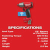 M18 FUEL w-ONE-KEY 1-2" Compact Impact Wrench w- Pin Detent  2759-20