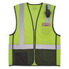 Ergodyne Safety Vest,Mesh,BB,Zip,Cl 2,HV,Lm,2X-3X 8210ZBK