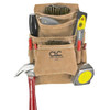 Clc Work Gear Tool Pouch, Tool Pouch, Tan, Leather, 10 Pockets I923X