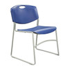 Manufacturer Varies Stacking Chair, Plastic, Blue 4KK09