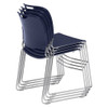Stacking Chair, 8500 Series, Polypropylene Navy Blue, PK4  8505