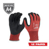 Cut-Resistant Coated Gloves, Cut Level A4 ,Dipped ,Nitrile ,Sandy ,L 12 PK