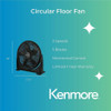 Kenmore 20" Circular Fan - 3 Speed - Quiet Operation - Black KM60049BK SPR-ESMKM60049BK