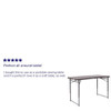 Rectangle Plastic Table,23.5''W x 48.25''L, Plastic Top, Brown  DAD-LF-122Z-GG