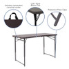 Rectangle Plastic Table,23.5''W x 48.25''L, Plastic Top, Brown  DAD-LF-122Z-GG