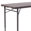 Rectangle Plastic Table,23.5''W x 48.25''L, Plastic Top, Brown  DAD-LF-122Z-GG
