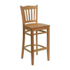 Flash Furniture Barstool,Natural Wood,Vertical Slat Bac XU-DGW0008BARVRT-NAT-GG