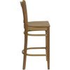 Flash Furniture Barstool,Natural Wood,Vertical Slat Bac XU-DGW0008BARVRT-NAT-GG