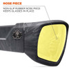 ODIN, Safety Glasses, Uncoated, Yellow Lens, Black Frame, Full-Frame