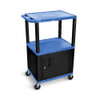 Luxor AV Cart with 3 Shelves, Cabinet and Black Legs,42"H WT42BUC2E-B