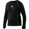 Ergodyne 6435 Thermal Base Layer Long Sleeve Shirt - Large Size - Fabric - Black