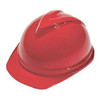 Hard Hat, V-Gard 500, Polyethylene, 6 Point Ratchet, Type 1, Class C, Red
