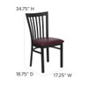 Hercules Restaurant Chair, 17-1-4 in W 18-3-4" L 34-3-4" H  XU-DG6Q4BSCH-BURV-GG