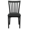 Hercules Restaurant Chair, 17-1-4 in W 18-3-4" L 34-3-4" H  XU-DG6Q4BSCH-BLKV-GG