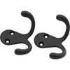 National Hardware Matte Black Double Clothes Hook (2-Pack) N830-596