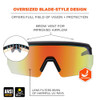 AEGIR-MI, Safety Glasses, Orange Mirror Lens, Matte Black Frame, Half-Frame