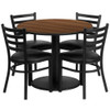 Round Table Set, 36" W, 36" L, 30" H, Laminate Top, Wood Grain  RSRB1032-GG