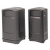 Plaza 35 gal Rectangular Outdoor Can, Black, None, Plastic, 20 5-8 in  FG9P9000BLA