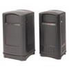 Plaza 35 gal Rectangular Outdoor Can, Black, None, Plastic, 20 5-8 in  FG9P9000BLA