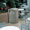Plaza 35 gal Rectangular Outdoor Can, Black, None, Plastic, 20 5-8 in  FG9P9000BLA