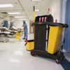 Rubbermaid Commercial Microfiber Janitor Cart,54"H,34 gal Cap. FG9T7500BLA
