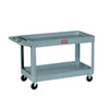 Utility Cart with Deep Lipped Plastic Shelves, Plastic, 500 lb Load Capacity, 2 Shelves, 39 in L