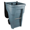 BRUTE 65 gal Rectangular Rolling Plastic Can, Gray, None, Plastic, 25 3-8 in  FG9W2100GRAY