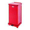 Defender 6-1/2 gal Square Step-On Can, Red, Foot Pedal, Steel, 12 in