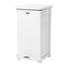 Defender 6-1-2 gal Square Step-On Can, White, Foot Pedal, Steel, 12 in  FGST12EPLWH