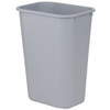 Deskside 10 gal Rectangular Indoor Plastic Can, Gray, None, Plastic, 11 in  FG295700GRAY