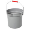 3 1-2 gal Round Bucket, 11-1-4 in H, 12 in Dia, Gray, Plastic  FG261400GRAY