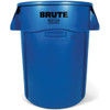 BRUTE 44 gal Round Heavy Duty Plastic Can, Blue, None, Plastic, Not Applicable  FG264360BLUE